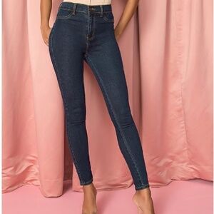 Superdown Giselle High Rise Jeans in Dark Blue Wash size 23